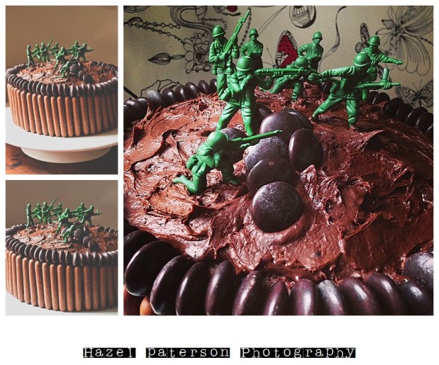 triple chocolate fudge cake soldiers 3