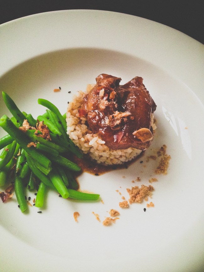 Chinese braised beef tendons, pork floss