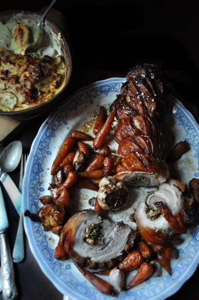 wild garlic stuffed pork belly
